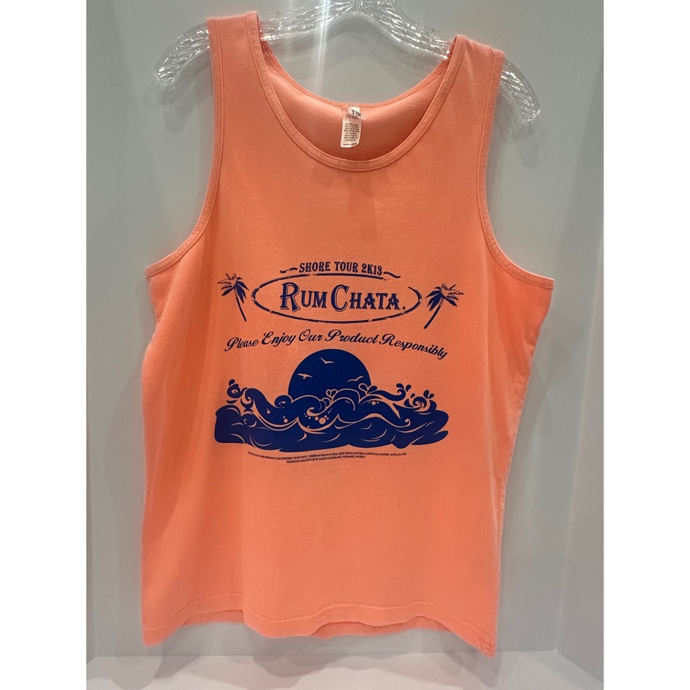 Neon Tees RumChata Shore Tour 2K13 Tank Top Peach Coral Graphic Sleeveless M